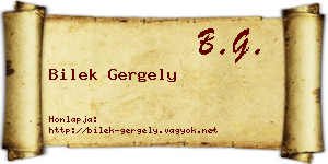 Bilek Gergely névjegykártya